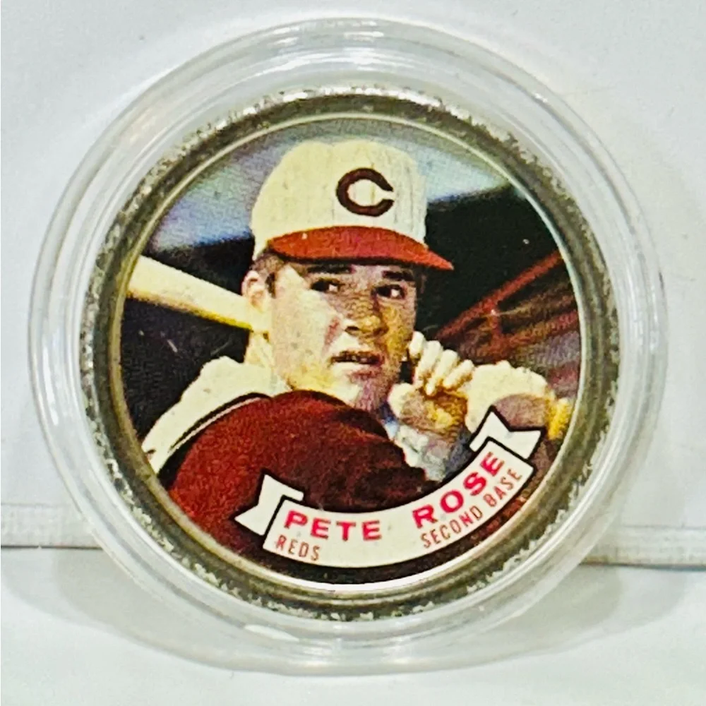 PETE ROSE 1960’s CINCINNATI REDS BASEBALL COIN ORIGINAL CHARLIE HUSTLE !! H.O.F. - Picture 3 of 3